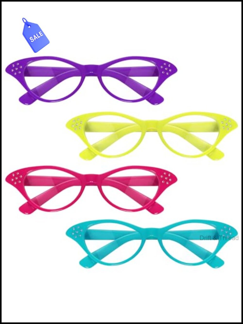 Cat Eye Glasses Vintage Rhinestone Fashion Eyeglasses Costume Cosplay